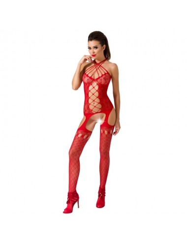 PASSION WOMAN BS056 BODYSTOCKING ROUGE TAILLE UNIQUE