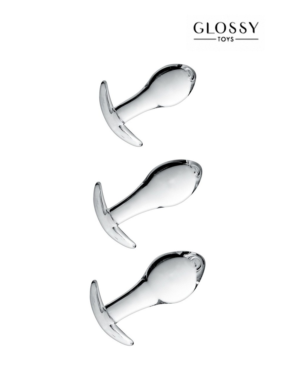 Set 3 plugs anal en verre Glossy Toys n° 17