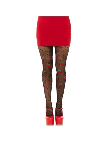 LEG AVENUE - BAS TAUPES CERISE NOIRE