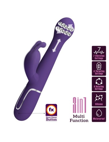 PRETTY LOVE - VIBRATEUR DEJON RABBIT 3 EN 1 MULTIFONCTION VIOLET