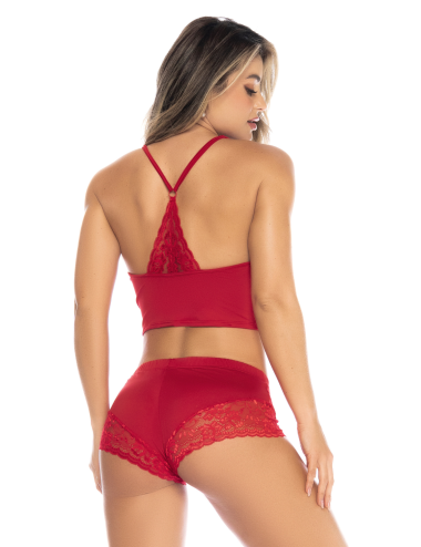 Pyjama 2 pièces rouge top et short - MAL7533RED