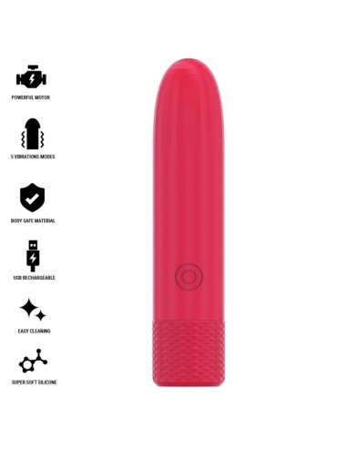 INTENSE - SYMONE BULLET VIBRANT RECHARGEABLE USB 8 VIBRATIONS ROUGE 10 X 2