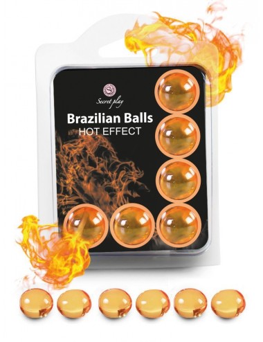 6 Brazilian Balls huile de massage effet chauffant 3575-1 - Huiles de massage -