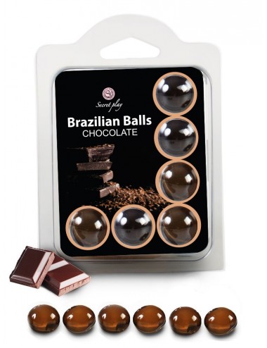 6 Brazilian Balls huile de massage au parfum Chocolat 3386-1 - Huiles de massage -