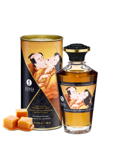 Huile de massage chauffante aphrodisiaque Baisers caramel - SH-3532 - Huiles de massage - Shunga