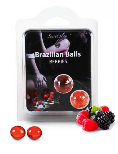 Duo Brazilian boules de massage erotique Fruit des bois 3385-5 - Huiles de massage -