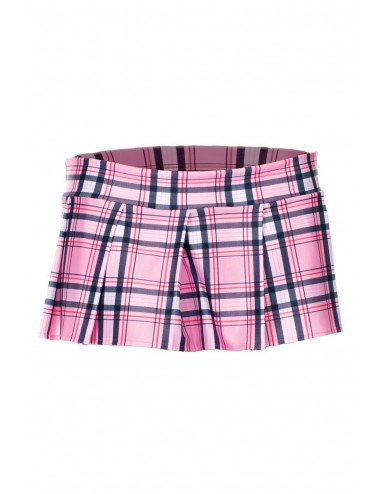 Lingerie - Robes et jupes sexy - Mini-jupe plissée rose style ecossais - ML25074PNK - Music Legs