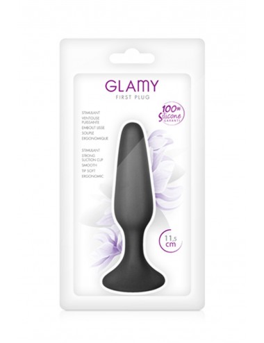 Sextoys - Godes & Plugs - Plug gode anal noir 11.5cm avec ventouse pour mains libres - Glamy