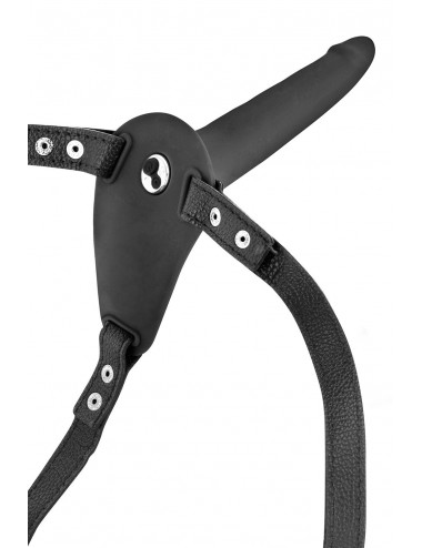 Sextoys - Godes & Plugs - Gode ceinture vibrant noire avec harnais simili cuir USB - CC5310030010 - Fetish Tentation