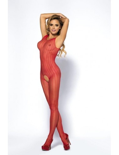 Lingerie - Combinaisons - Bodystocking sexy rouge avec large ouverture sur l'entrejambe joyce - Anaïs