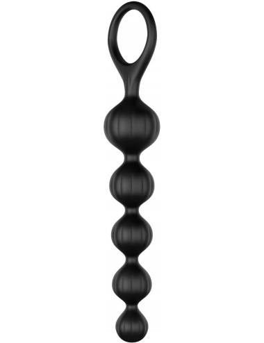 Sextoys - Godes & Plugs - Chaînes Anales noire 2 pièces en silicone doux Beads Satisfyer SA-00051 - Satisfyer