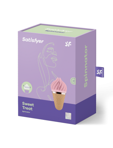 Sextoys - Vibromasseurs - Stimulateur satisfyer sweet treat rose en forme de cornet de crème glacée - Satisfyer
