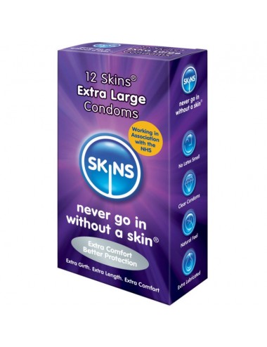 SKINS CONDOM EXTRA LARGE 12 PACK - Plaisirs Intimes - Skins