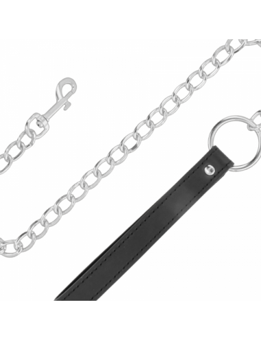 Sextoys - Menottes & accessoires - DARKNESS BLACK SOFT COLLAR WITH LEASH LEATHER - Darkness Bondage